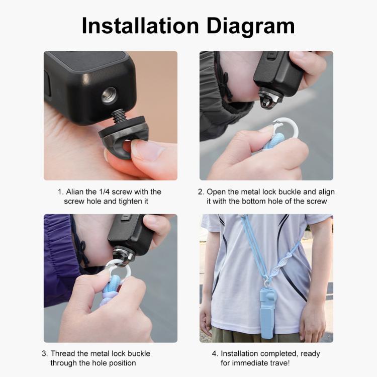 PULUZ Sports Camera Lanyard Long Adjustable Anti-lost Rope for DJI OSMO Pocket 3 / Insta360 X5 (Blue) - by PULUZ | Online Shopping UK | buy2fix