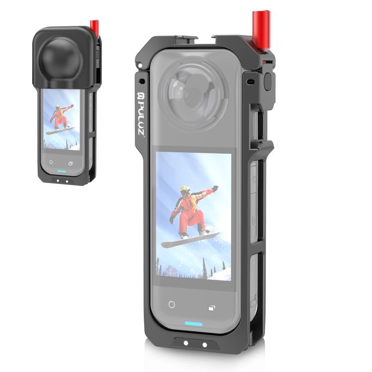 For Insta360 X5 PULUZ Metal Protective Cage Rig Housing Frame with Lens Cover (Black) - Mount & Holder by PULUZ | Online Shopping UK | buy2fix