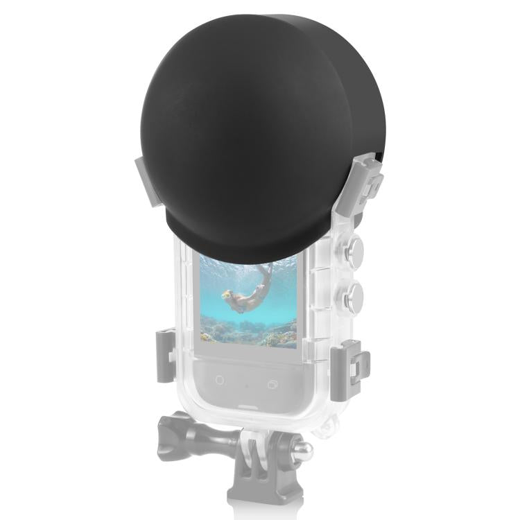 For Insta360 X5 PULUZ Invisible Dive Case Lens Guard Silicone Protective Lens Cap Cover (Black) - Len Accessories by PULUZ | Online Shopping UK | buy2fix