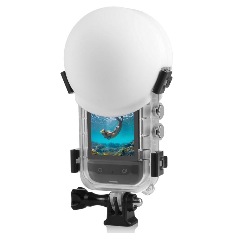 For Insta360 X5 PULUZ Invisible Dive Case Lens Guard Silicone Protective Lens Cap Cover (White) - Len Accessories by PULUZ | Online Shopping UK | buy2fix