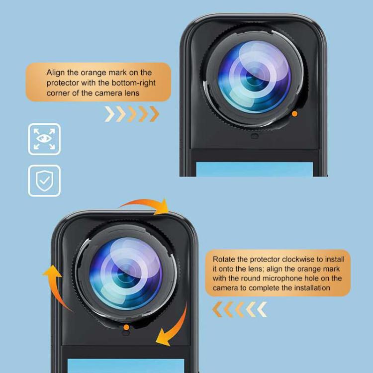 For Insta360 X5 PULUZ Standard Rotation PC Lens Guard Protective Cover (Transparent) - Len Accessories by PULUZ | Online Shopping UK | buy2fix