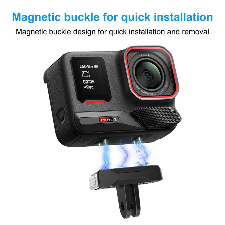 For Insta360 X5 / Ace Pro / Ace Pro 2 PULUZ Magnetic Quick Release Base Mount (Black) - Others by PULUZ | Online Shopping UK | buy2fix