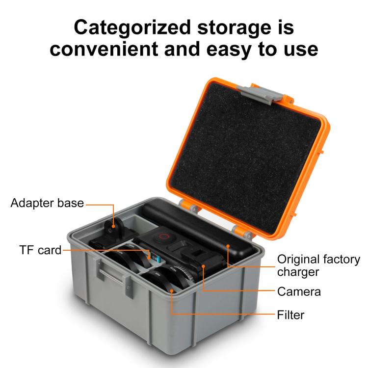 For DJI Osmo Action 5 Pro / 4 / 3 PULUZ Waterproof Hard Carrying Suitcase Outdoor Protective Storage Box (Grey) - Case & Bags by PULUZ | Online Shopping UK | buy2fix