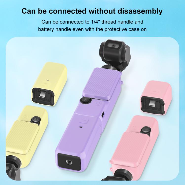 For DJI OSMO Pocket 3 PULUZ 6 in 1 Body Lens Handle Screen Mic Silicone TPU Cover (Purple) - Case & Bags by PULUZ | Online Shopping UK | buy2fix