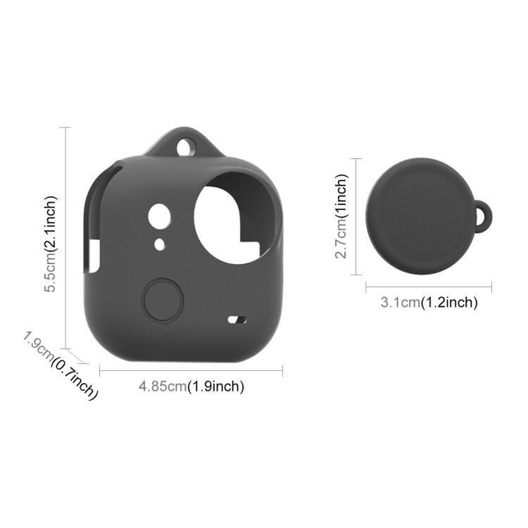 For Insta360 GO Ultra PULUZ Body Silicone Protective Cover with Lens Cap & Lanyards (Black) - Case & Bags by PULUZ | Online Shopping UK | buy2fix