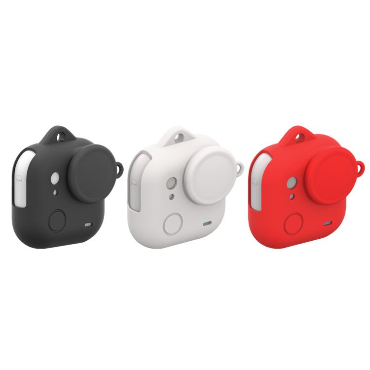 For Insta360 GO Ultra PULUZ Body Silicone Protective Cover with Lens Cap & Lanyards (White) - Case & Bags by PULUZ | Online Shopping UK | buy2fix