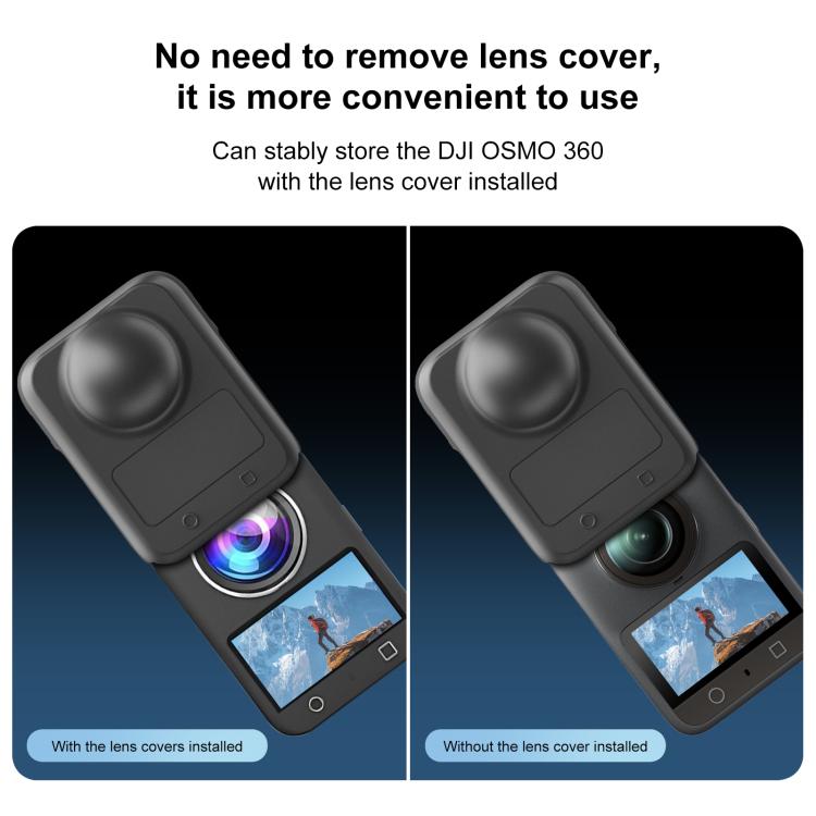 For DJI Osmo 360 PULUZ Camera All-in-one Body Lens Silicone Cover (Black) - Case & Bags by PULUZ | Online Shopping UK | buy2fix