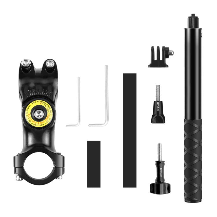 PULUZ Motorcycle Bicycle Handlebar Fixture Mount Camera Bracket Adapter with Monopod Stand - Self Monopod Grip by PULUZ | Online Shopping UK | buy2fix
