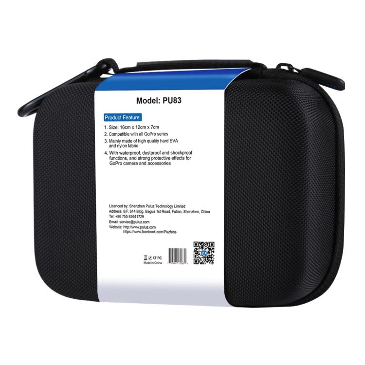 PULUZ Waterproof Carrying and Travel Case for GoPro, DJI Osmo Action and other Sport Cameras Accessories, Small Size: 16cm x 12cm x 7cm(Black) - Carry Cases by PULUZ | Online Shopping UK | buy2fix