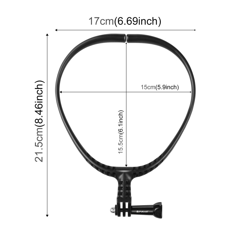 PULUZ Lazy Adjustable Neck Bracket for GoPro Action Cameras (Black) - Holder by PULUZ | Online Shopping UK | buy2fix