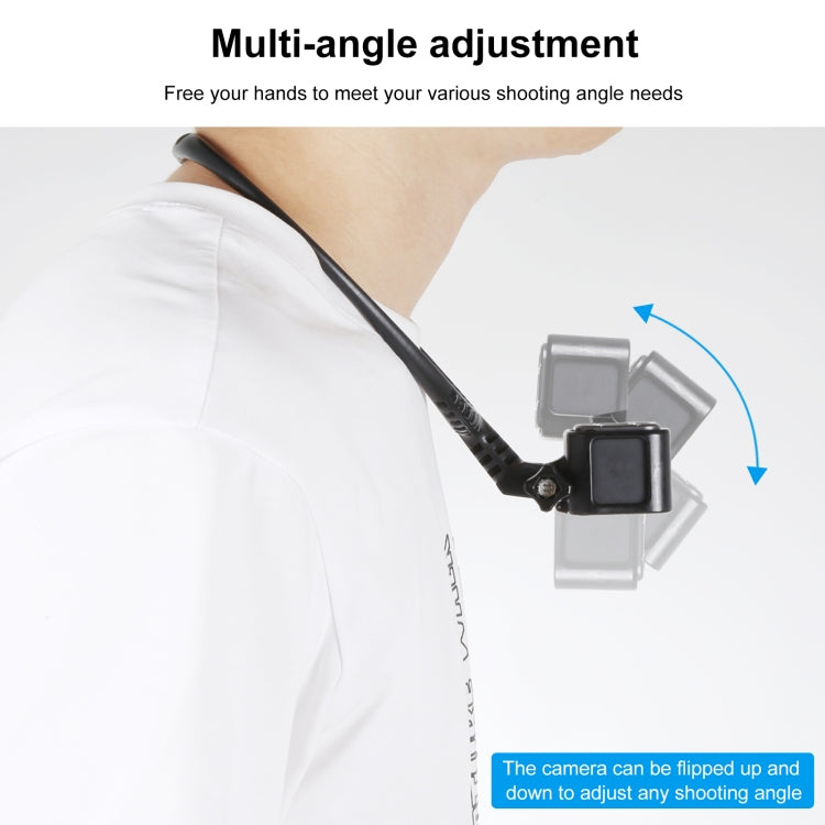 PULUZ Lazy Adjustable Neck Bracket for GoPro Action Cameras (Black) - Holder by PULUZ | Online Shopping UK | buy2fix
