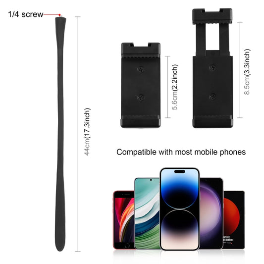 PULUZ Silicone Flexible Clip Mount Holder with Phone Clamp for Phones / GoPro (Black) by PULUZ