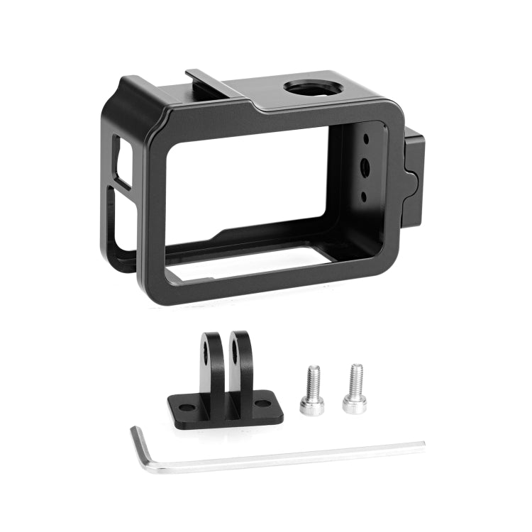 For DJI Osmo Action 4 / 3 PULUZ Metal Cage Expansion Adapter Frame with Cold Shoe (Black) by PULUZ