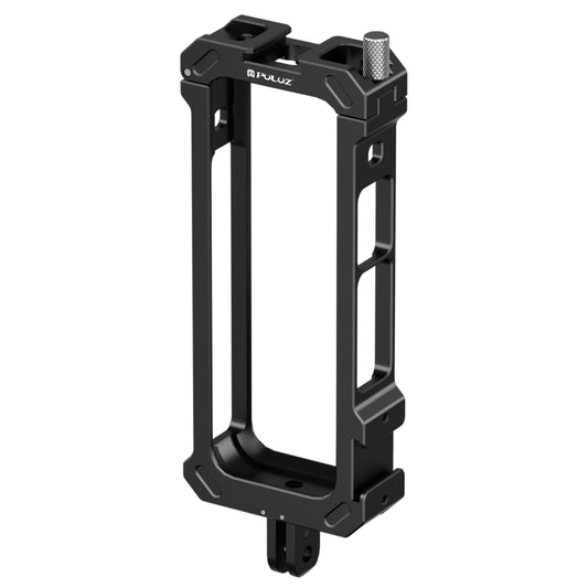 For Insta360 X4 PULUZ Metal Protective Cage Rig Housing Frame with Expand Cold Shoe Base & Tripod Adapter (Black) by PULUZ