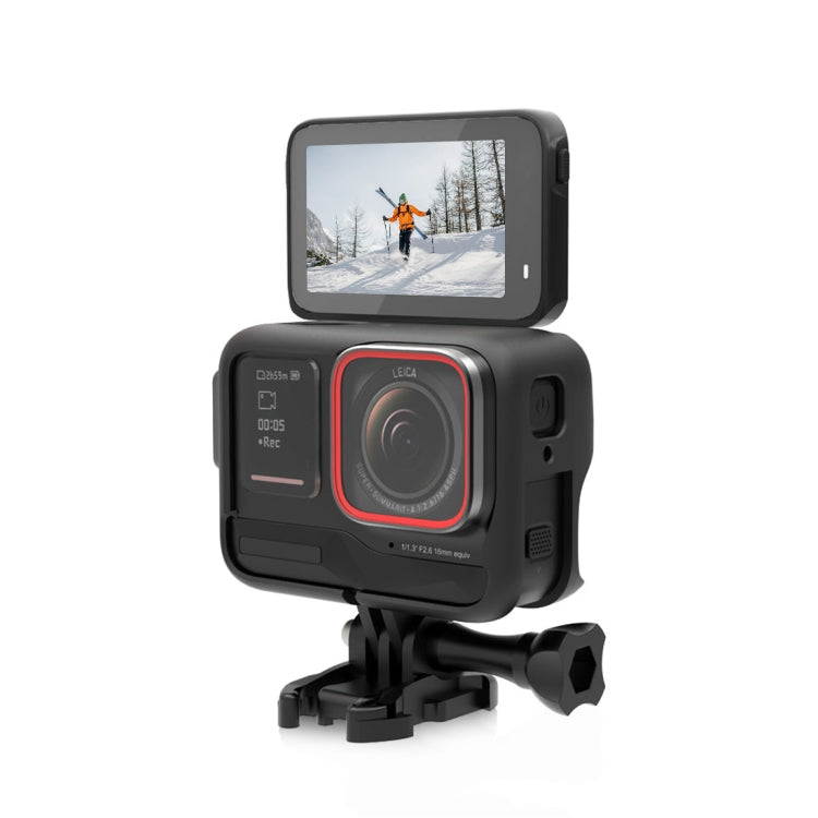 For Insta360 Ace Pro PULUZ Plastic Cage Expansion Adapter Frame with Cold Shoe Base (Black) - Mount & Holder by PULUZ | Online Shopping UK | buy2fix