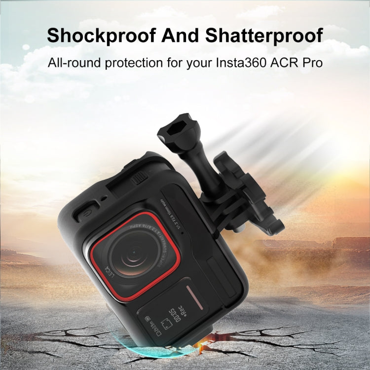For Insta360 Ace Pro PULUZ Plastic Cage Expansion Adapter Frame with Cold Shoe Base (Black) - Mount & Holder by PULUZ | Online Shopping UK | buy2fix