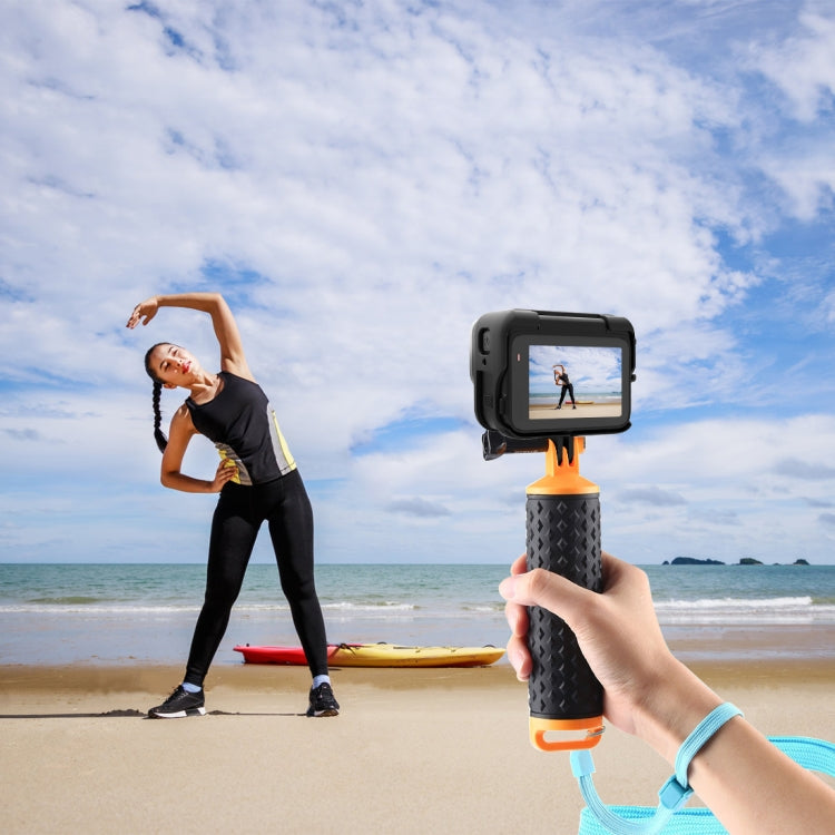 For Insta360 Ace Pro PULUZ Plastic Cage Expansion Adapter Frame with Cold Shoe Base (Black) - Mount & Holder by PULUZ | Online Shopping UK | buy2fix