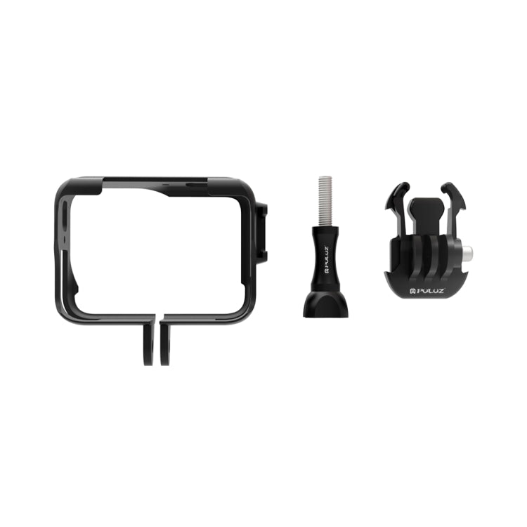 For Insta360 Ace Pro PULUZ Plastic Cage Expansion Adapter Frame with Cold Shoe Base (Black) - Mount & Holder by PULUZ | Online Shopping UK | buy2fix