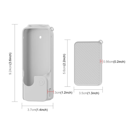 For DJI OSMO Pocket 3 PULUZ 2 in 1 Silicone Cover Case Set with Strap (Grey) by PULUZ