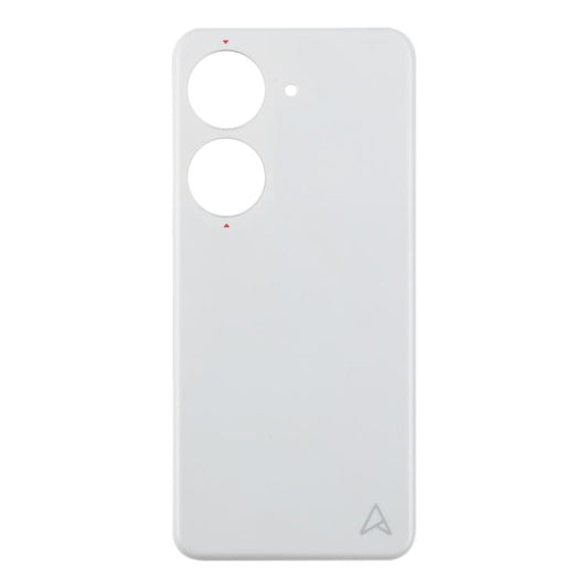 For Asus Zenfone 10 AI2302 Leather Material Battery Back Cover(White) - Back Cover by buy2fix | Online Shopping UK | buy2fix