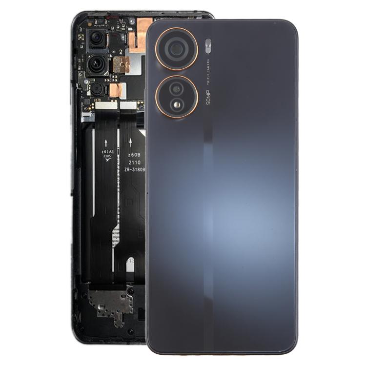 For ZTE Axon 40 Lite Plastic Battery Back Cover with Middle Frame / Camera Lens Cover(Black) - For ZTE by buy2fix | Online Shopping UK | buy2fix