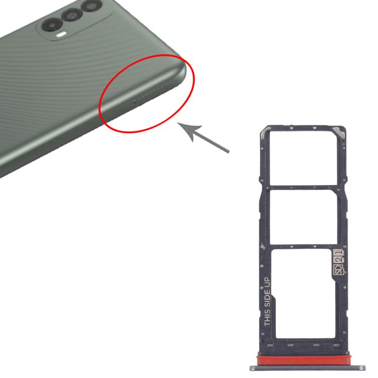 For Motorola Moto E40 10pcs Original SIM Card Tray + SIM Card Tray + Micro SD Card Tray (Grey) - Card Socket by buy2fix | Online Shopping UK | buy2fix