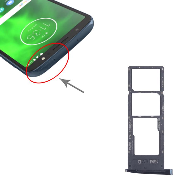 For Motorola Moto G6 10pcs Original SIM Card Tray + SIM Card Tray + Micro SD Card Tray (Black) - Card Socket by buy2fix | Online Shopping UK | buy2fix