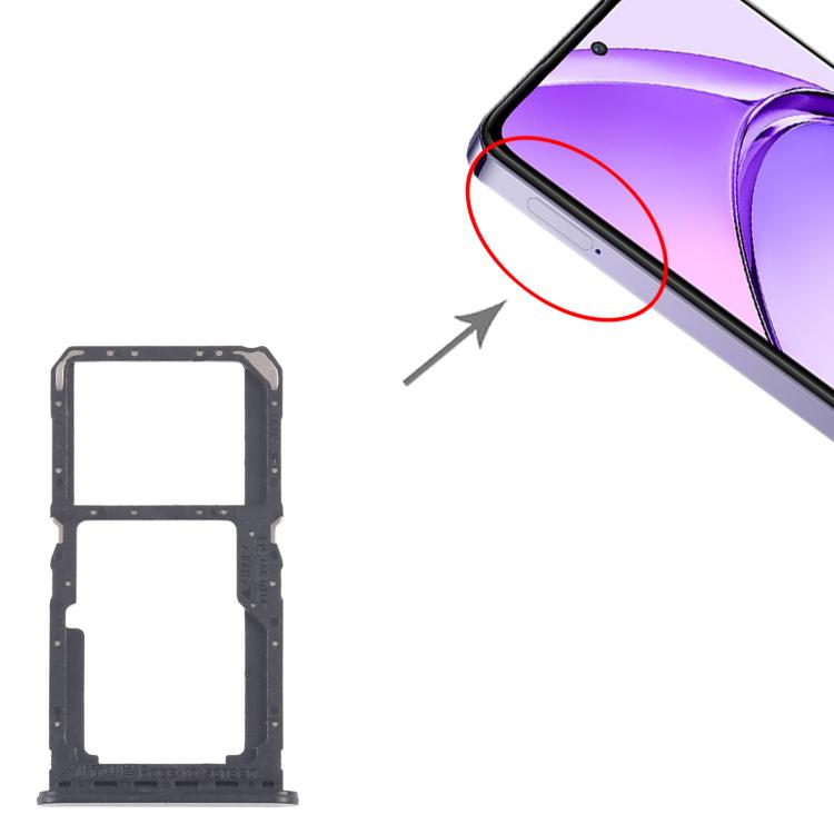 For OPPO A80 5G CPH2639 10pcs Original SIM Card Tray + SIM Card Tray / Micro SD Card Tray (Black) - Card Tray by buy2fix | Online Shopping UK | buy2fix