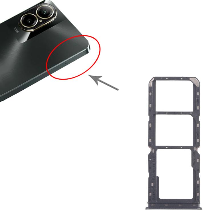 For Realme C67 4G RMX3890 10pcs Original SIM Card Tray + SIM Card Tray + Micro SD Card Tray (Dark Green) - Card Tray by buy2fix | Online Shopping UK | buy2fix
