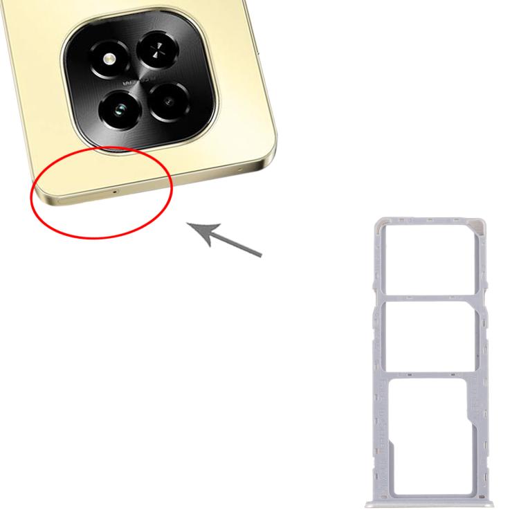 For Realme C63 5G RMX3950 10pcs Original SIM Card Tray + SIM Card Tray + Micro SD Card Tray (Gold) - Card Tray by buy2fix | Online Shopping UK | buy2fix