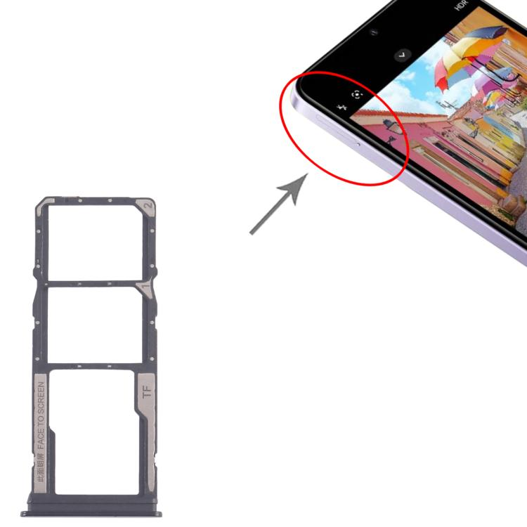 For Xiaomi Redmi A4 10pcs SIM Card Tray + SIM Card Tray + Micro SD Card Tray (Black) - Card Tray by buy2fix | Online Shopping UK | buy2fix