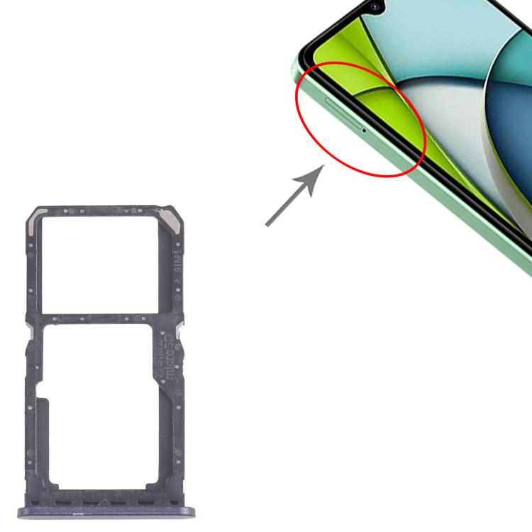 For Xiaomi Redmi A3x 10pcs SIM Card Tray + SIM Card Tray / Micro SD Card Tray (Black) - Card Tray by buy2fix | Online Shopping UK | buy2fix