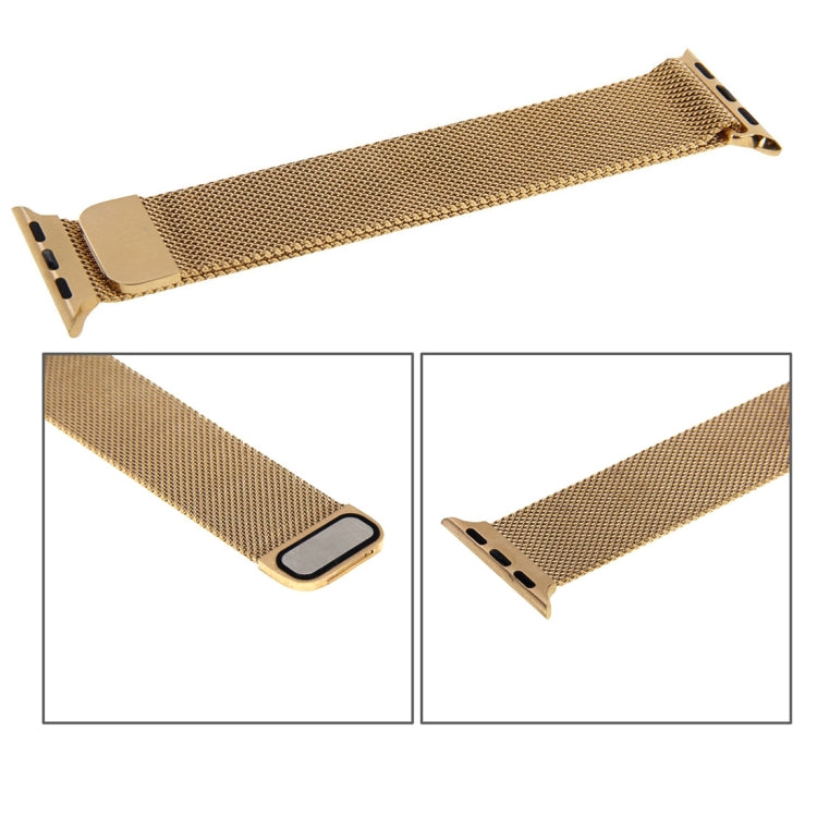 For Apple Watch 38mm Milanese Loop Magnetic Stainless Steel Watch Band(Gold) - Watch Bands by buy2fix | Online Shopping UK | buy2fix