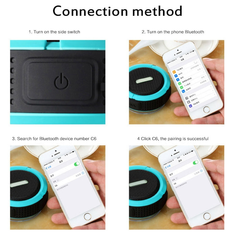 C6 Outdoor Waterproof Bluetooth Speaker with Suction, Support Hands-free Calling(Green) - Waterproof Speaker by buy2fix | Online Shopping UK | buy2fix