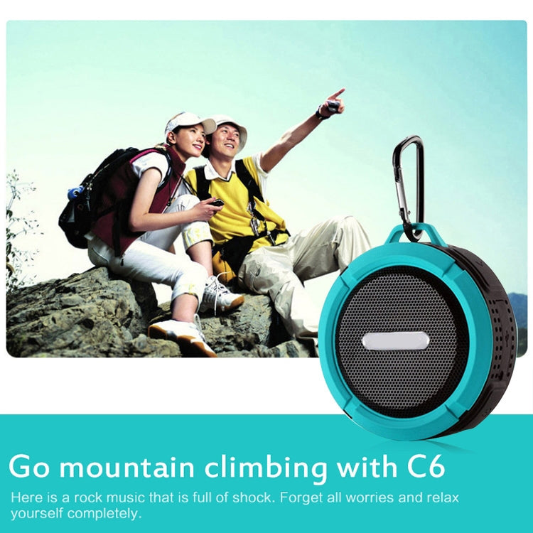 C6 Outdoor Waterproof Bluetooth Speaker with Suction, Support Hands-free Calling(Blue) - Waterproof Speaker by buy2fix | Online Shopping UK | buy2fix