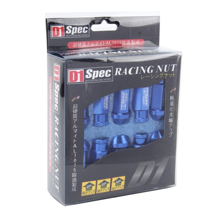 D1 Spec P1.5 M12x1.25 Racing Wheel Nut, Length: 50mm(Blue) - Nuts & Bolts by buy2fix | Online Shopping UK | buy2fix