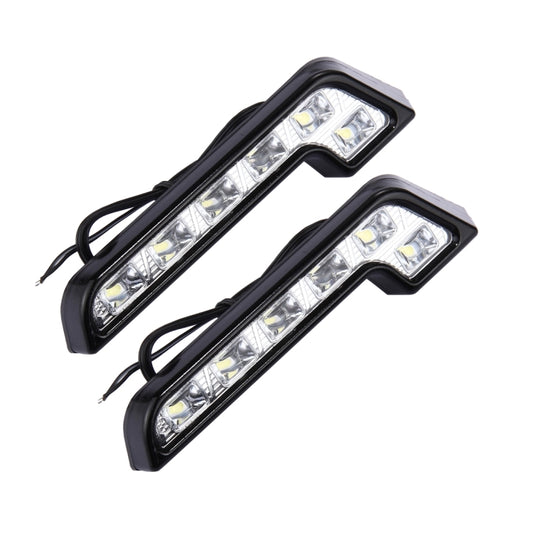 2 PCS High Power Car White Light 6 SMD 5050 LED Daytime Running Light for Cars by buy2fix