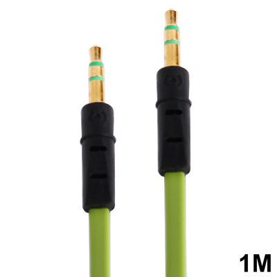 Noodle Style 3.5mm Jack Earphone Cable for iPhone 5 / iPhone 4 & 4S / 3GS / 3G / iPad 4 / iPad mini / mini 2 Retina / New iPad / iPad 2 / iTouch / MP3, Length: 1m(Green) by buy2fix