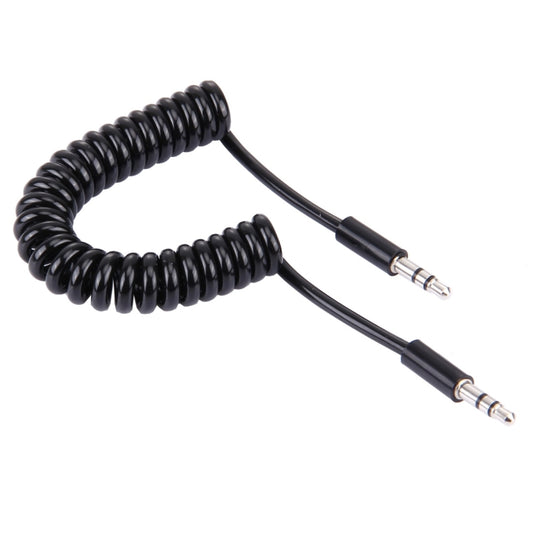 Spring Coiled 3.5mm Aux Cable, Compatible with Phones, Tablets, Headphones, MP3 Player, Car/Home Stereo & More, Length: 15cm - 170cm(Black) by buy2fix