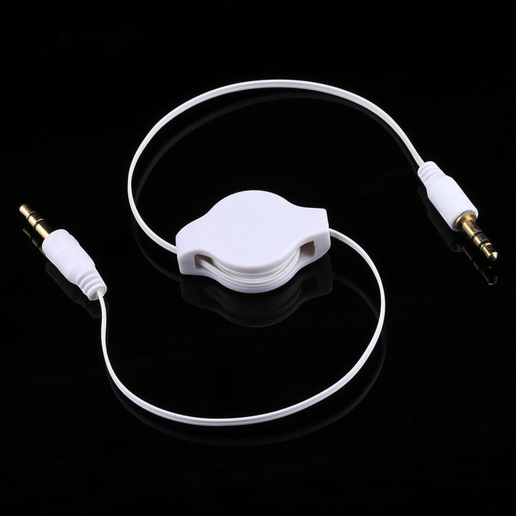 Aux Audio Cable 3.5mm Male to Male Retractable Cord, Compatible with Phones, Tablets, Headphones, MP3 Player, Car/Home Stereo & More, Length: 11cm to 80cm(White) - Cable & Splitter by buy2fix | Online Shopping UK | buy2fix