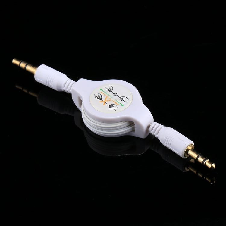 Aux Audio Cable 3.5mm Male to Male Retractable Cord, Compatible with Phones, Tablets, Headphones, MP3 Player, Car/Home Stereo & More, Length: 11cm to 80cm(White) - Cable & Splitter by buy2fix | Online Shopping UK | buy2fix