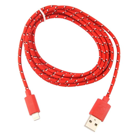1m Nylon Netting Style USB 8 Pin Data Transfer Charging Cable for iPhone, iPad(Red) by buy2fix