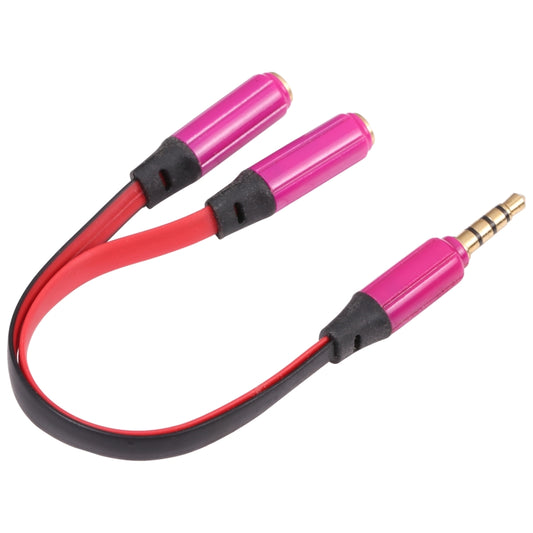 Noodle Style Aux Audio Cable 3.5mm Male to 2 x Female Splitter Connector, Compatible with Phones, Tablets, Headphones, MP3 Player, Car/Home Stereo & More(Magenta) by buy2fix