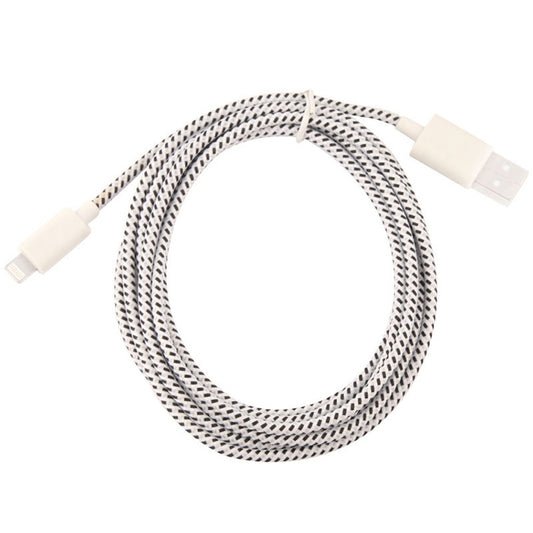 2m Nylon Netting USB Data Transfer Charging Cable For iPhone, iPad(White) by buy2fix