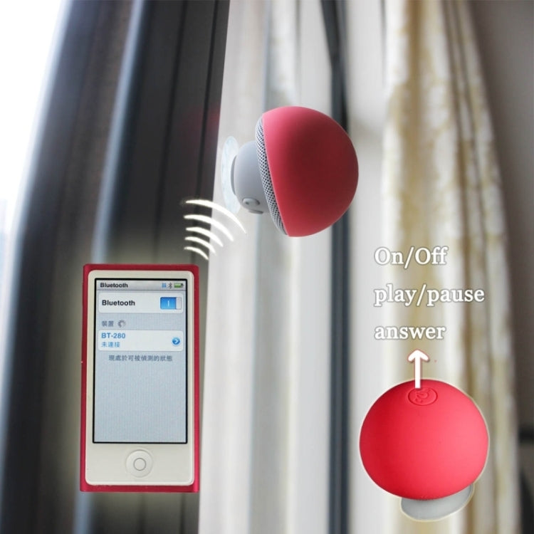 Mushroom Shape Bluetooth Speaker with Suction Holder(Pink) - Desktop Speaker by buy2fix | Online Shopping UK | buy2fix
