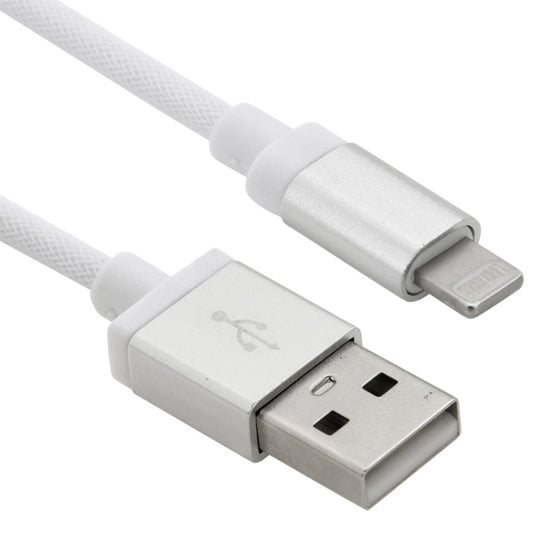 Net Style Metal Head 8 Pin to USB Data / Charger Cable, Cable Length: 1m(White) by buy2fix
