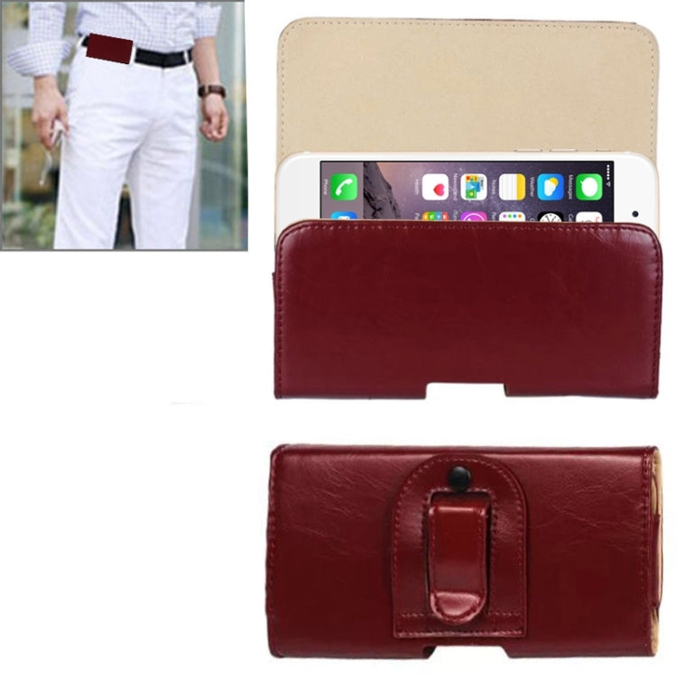 Crazy Horse Texture Horizontal Style Leather Waist Bag for iPhone 6 Plus & 6S Plus / Galaxy Note 4 / Note 3 / Note 2 / A5 & A3(Dark Red) - More iPhone Cases by buy2fix | Online Shopping UK | buy2fix