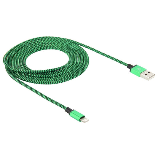 2m Woven Style 8 Pin to USB Sync Data / Charging Cable(Green) by buy2fix