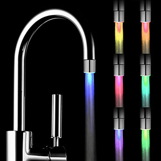 Temperature Sensitive 7 Color Gradient LED Water Faucet Light Water Stream Color Changing Faucet Tap For Kitchen and Bathroom by buy2fix