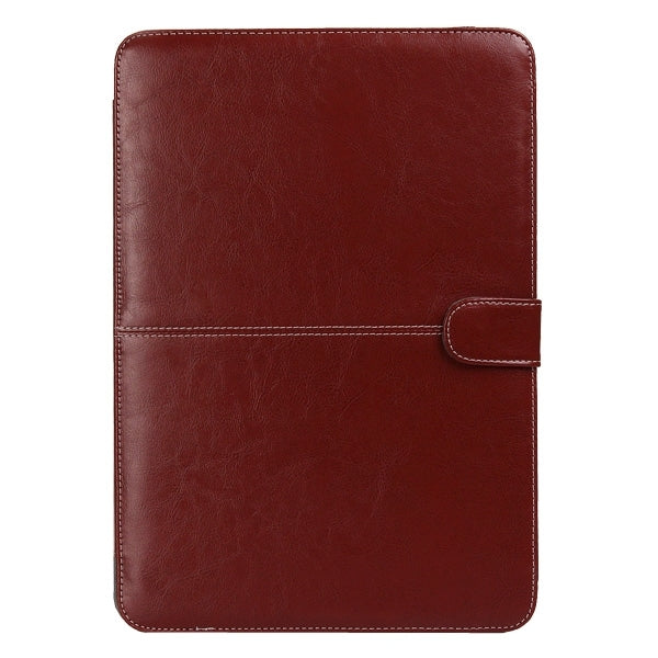 Notebook Leather Case with Snap Fastener for 13.3 inch MacBook Pro Retina(Brown) - MacBook Pro Cases by buy2fix | Online Shopping UK | buy2fix